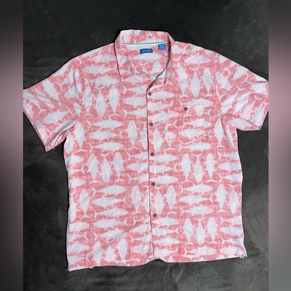 CARIBBEAN JOE ISLAND SUPPLY CO.  MEN'S SHORT SLEEVES SHIRT PINK SIZE XXL - Picture 15 of 15